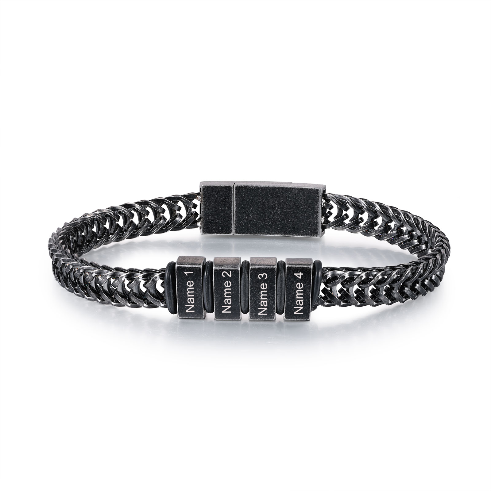 4 Names - Men's Vintage Bracelet Customised Name Stainless Steel Bracelet Personalised Gift for Him-Jessemade AU