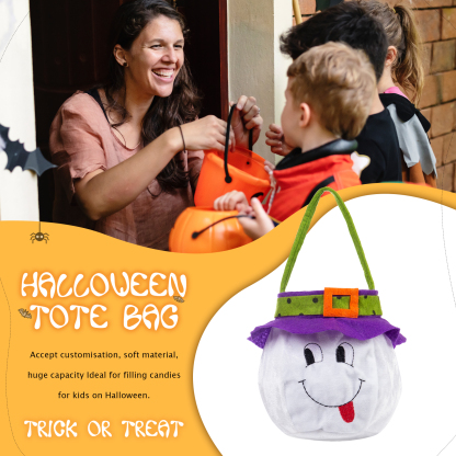 Personalised Halloween Tote Bags with Name Halloween Trick or Treat Candy Bags for Kids-Jessemade AU