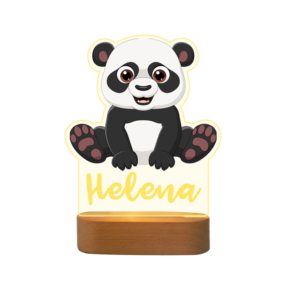 Personalised Name Acrylic Panda Night Light LED Lamp Gifts For Kids-Jessemade AU