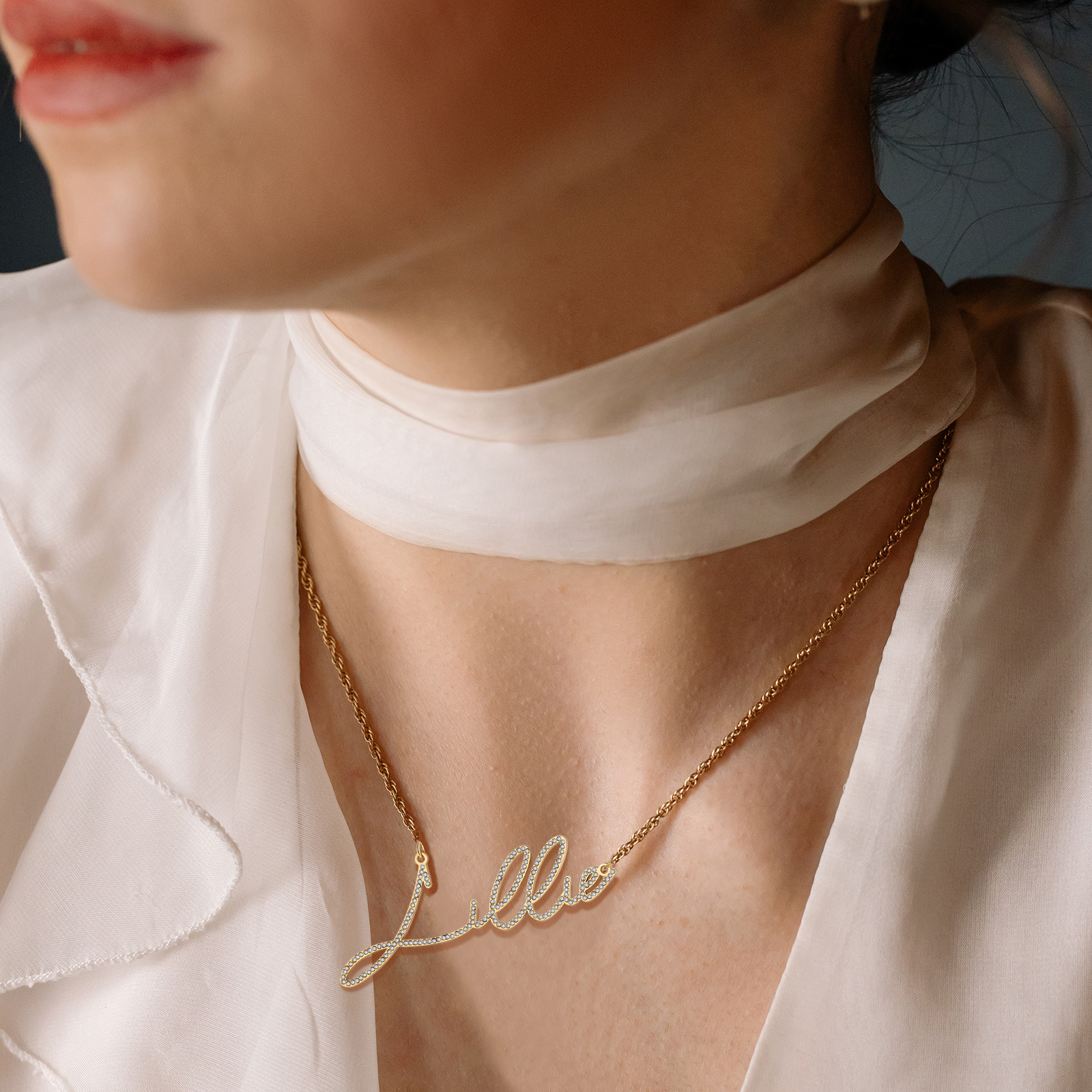 Sparking Name Necklace Personalised Name Necklace With Cubic Zirconia-Jessemade AU