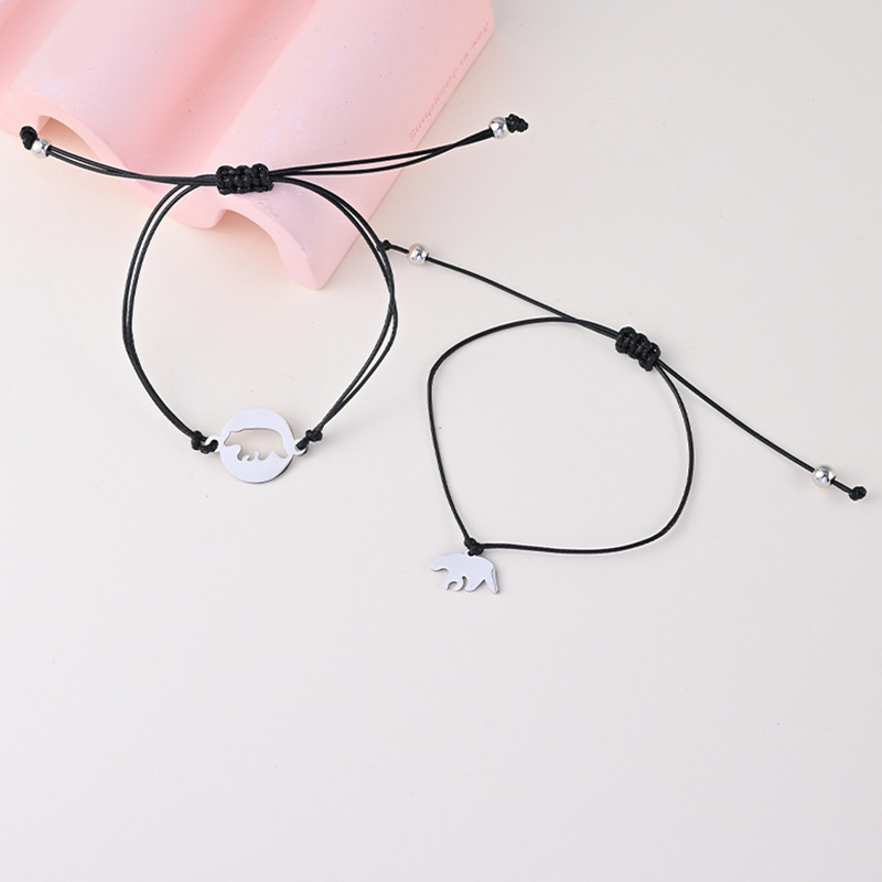 2 Pcs Parent-Child Bracelet Set Bear Bracelet Back to School Gift for Kids-Jessemade AU