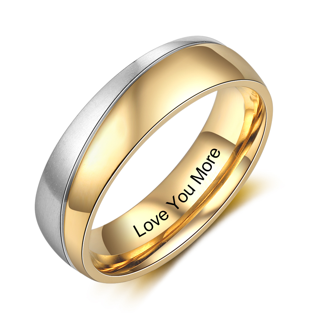 To My Man Ring Personalised Couple Ring Engrave Love Message Matching Rings Valentine's Day Gift for Him-Jessemade AU