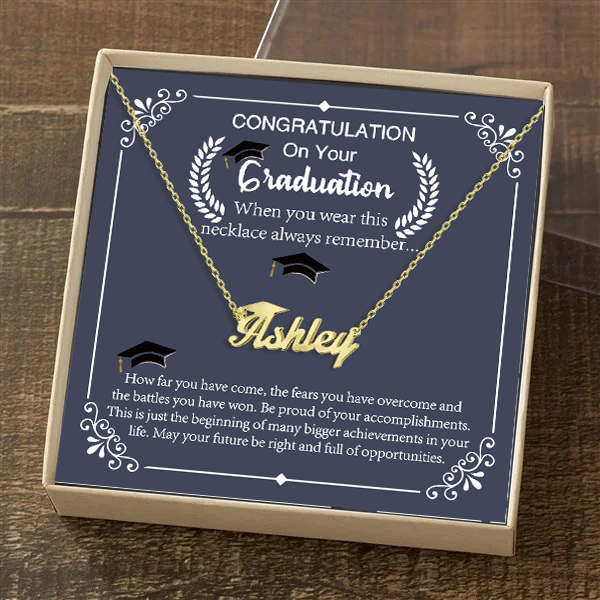 Class of 2024 Graduation Name Necklace Personalised Name Necklace-Jessemade AU