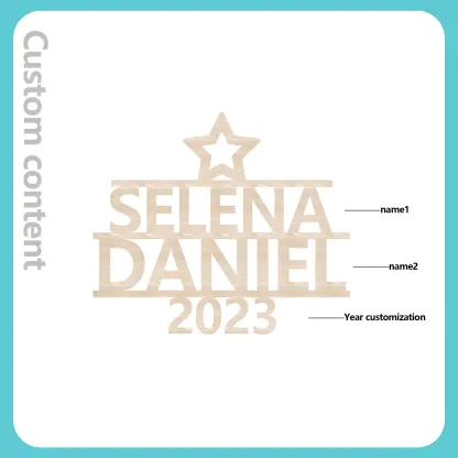 2 Names - Personalised Christmas Tree Ornaments Customised Name Xmas Wooden Decor Gifts for Family Friends-Jessemade AU