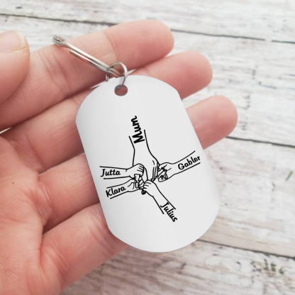 5 Names - Personalised Name Keychain Holding Hands Keychain Mother's Day Gifts For Grandma/Mother-Jessemade AU