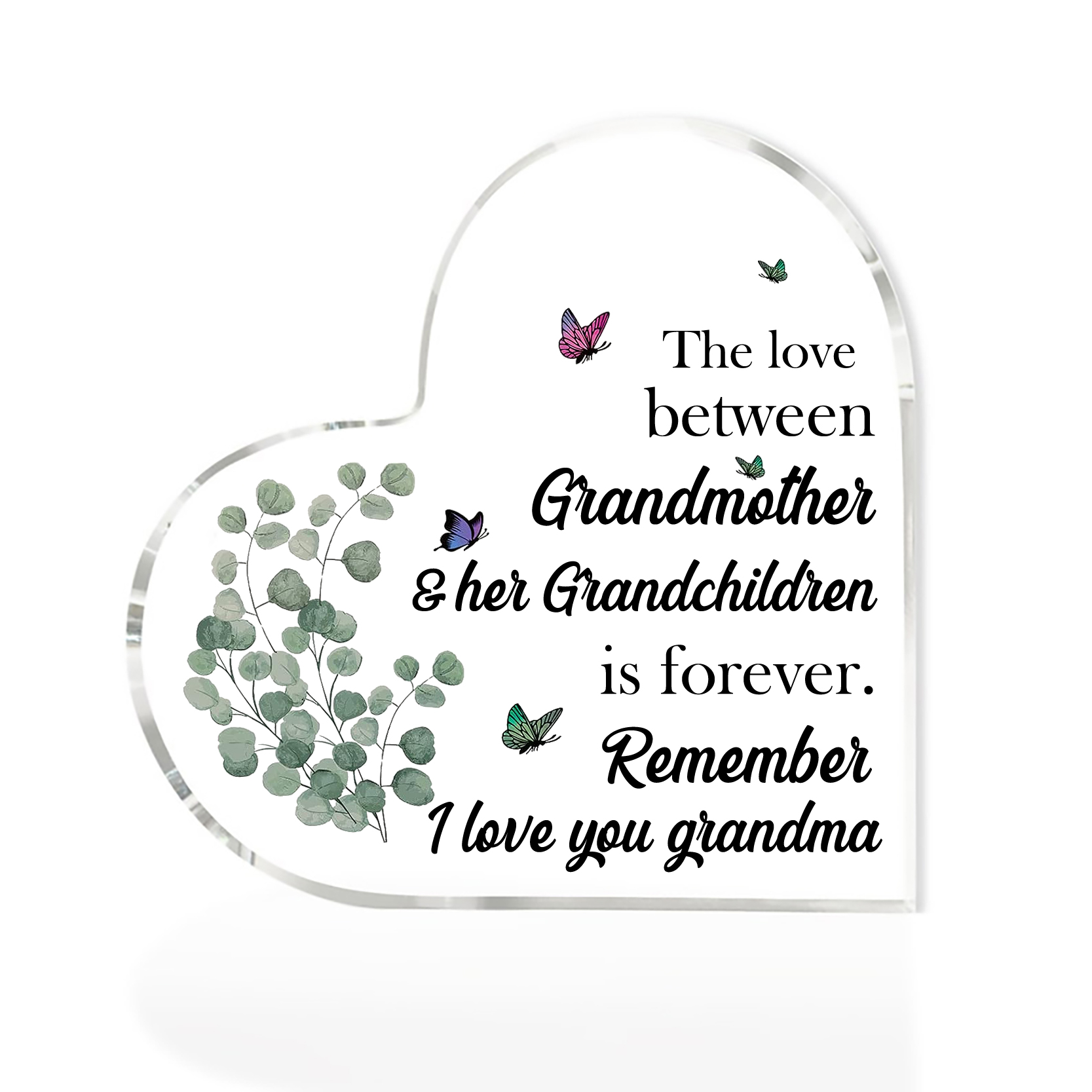 To My Grandma Acrylic Heart Keepsake Heart Ornament - Remember I Love You Grandma-Jessemade AU