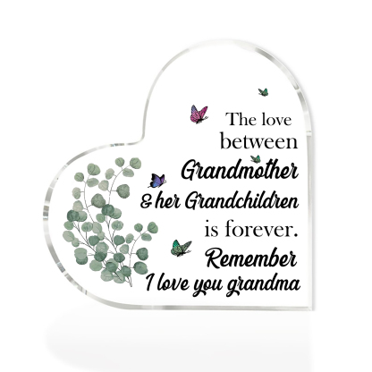 To My Grandma Acrylic Heart Keepsake Heart Ornament - Remember I Love You Grandma-Jessemade AU