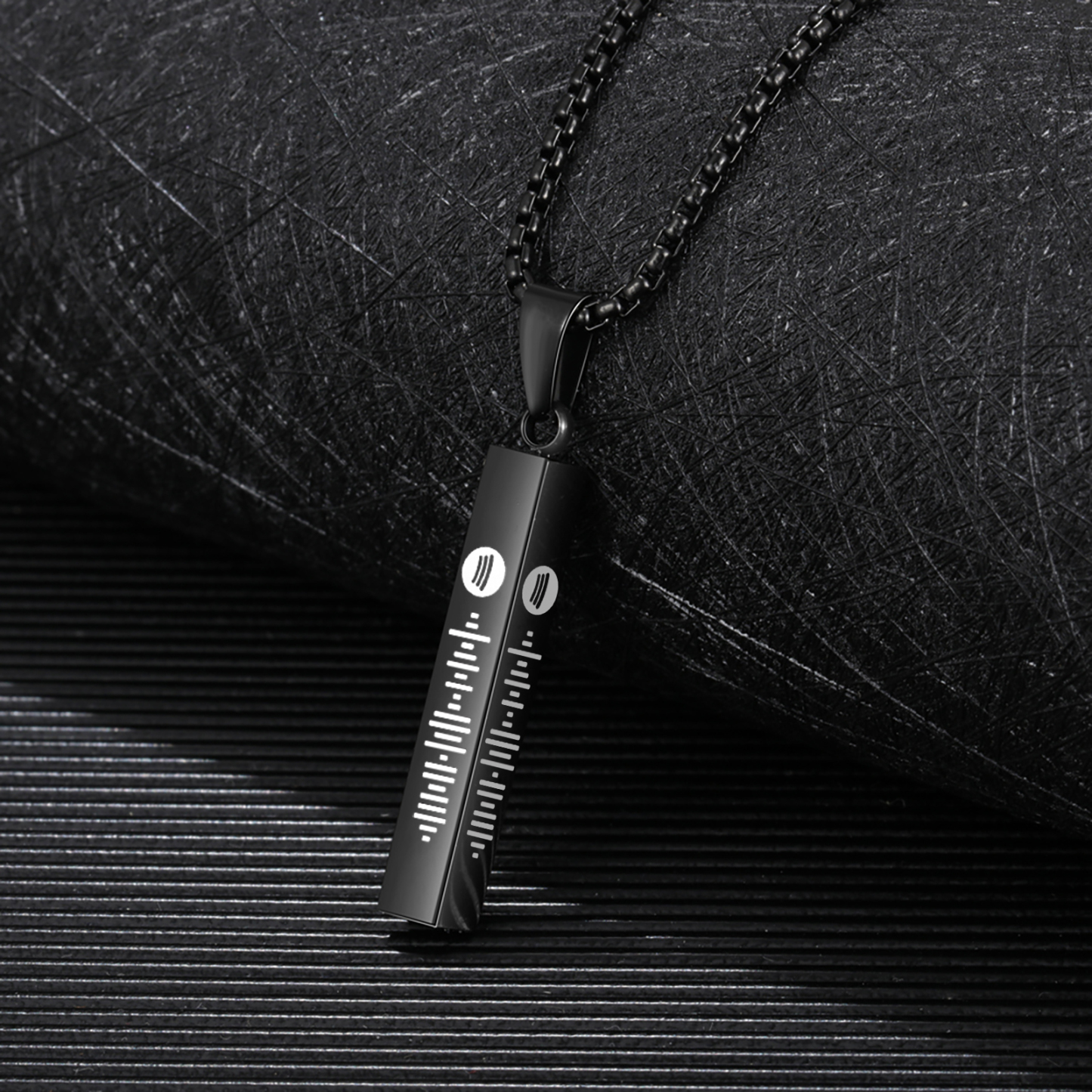 Personalised 3D Vertical Bar Necklace Customised Music Spotify Code Necklace for Her Him-Jessemade AU