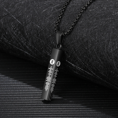 Personalised 3D Vertical Bar Necklace Customised Music Spotify Code Necklace for Her Him-Jessemade AU