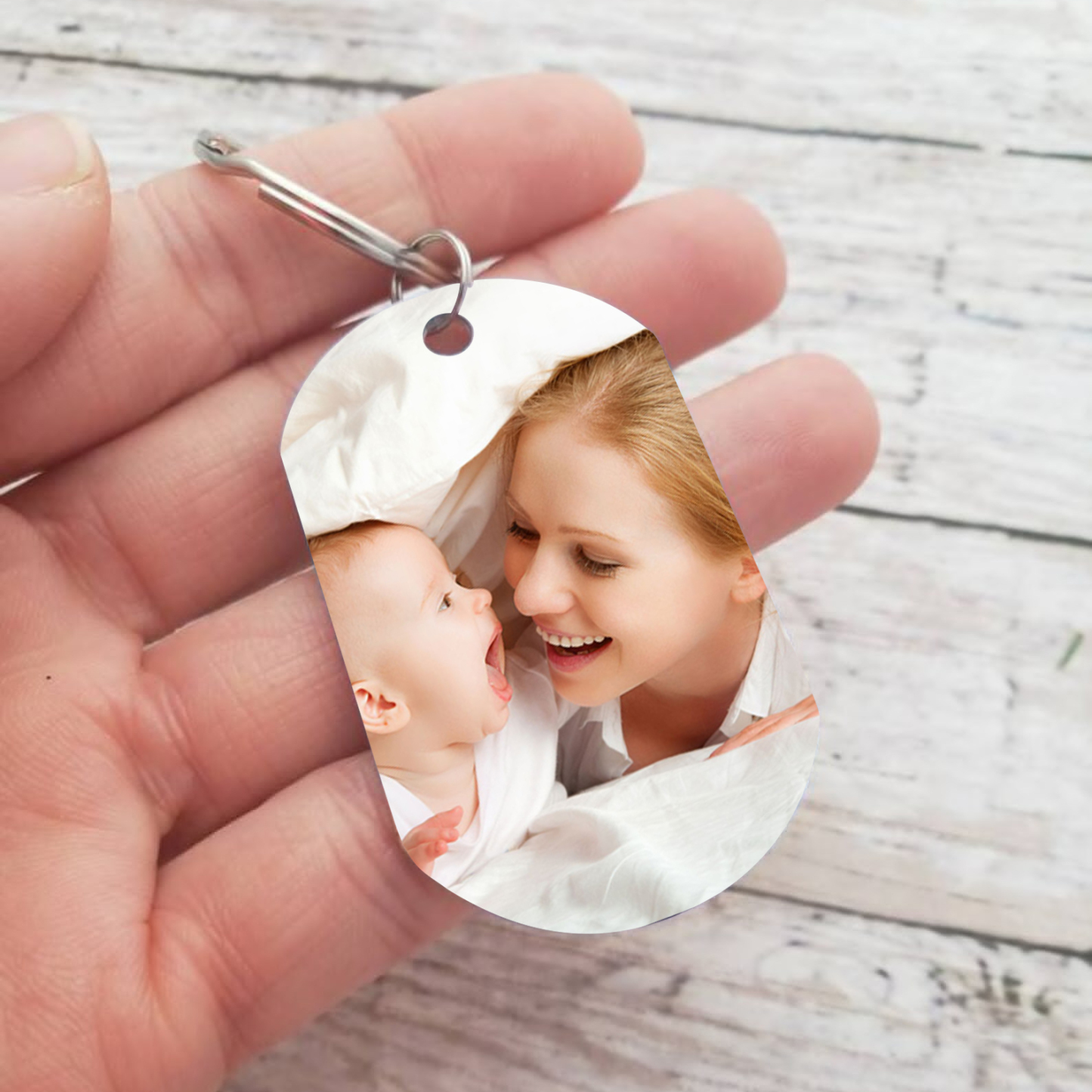 Personalised Text & Date & Photo Keychain Mother's Day Gifts - This Is What The Moon Looked Like The Day You Became My Mommy-Jessemade AU