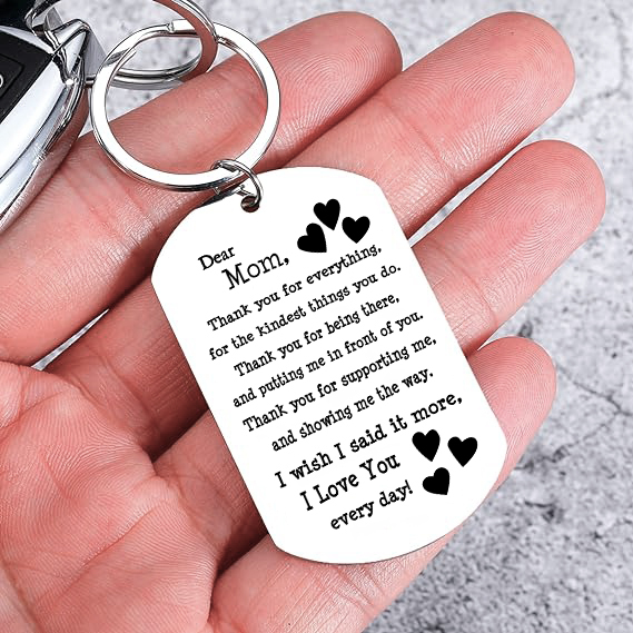 Personalised Text Keychain Gift for Mum/Mom - Thank You For Everything, For The Kindest Things You Do-Jessemade AU