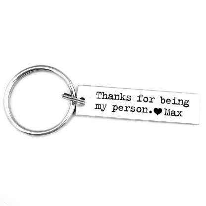 Personalised Couple Keychain Custom Name Keyring "Thanks For Being My Person" Valentine's Day Gifts-Jessemade AU