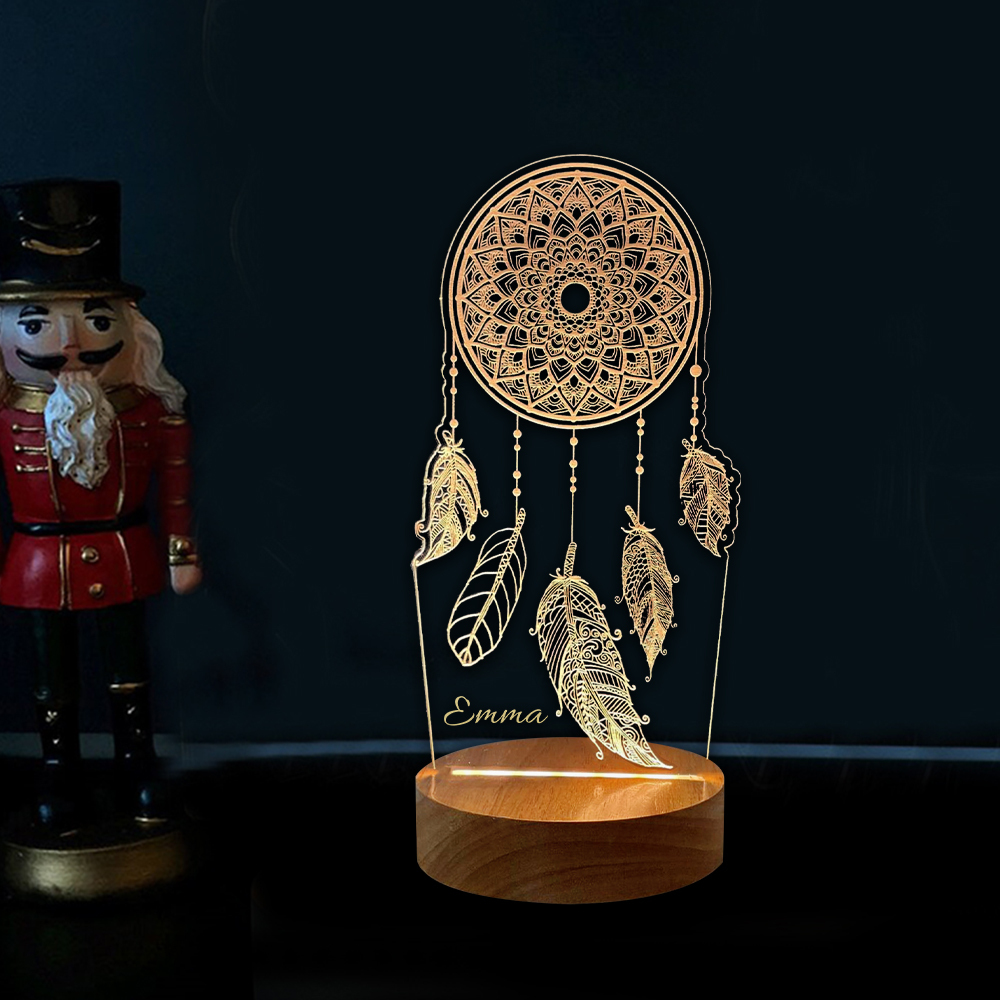 Personalised Dream Catcher Night Light Custom Name Gifts For Kids-Jessemade AU
