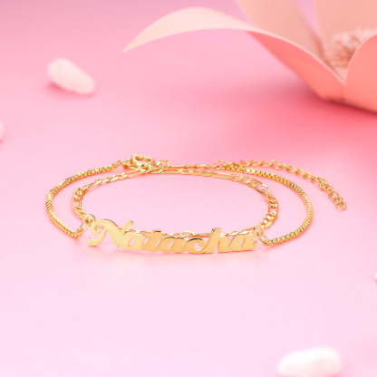 Double Stranded-Personalised Name Anklet For Her | Jessemade-Jessemade AU