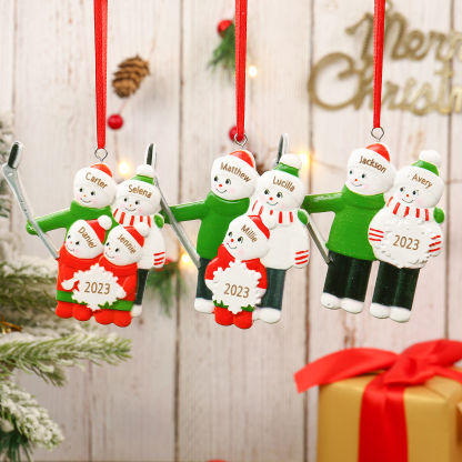 3 Names - Personalised Resin Christmas Ornaments Customised Name & Year Xmas Decor Gifts for Family Friends-Jessemade AU