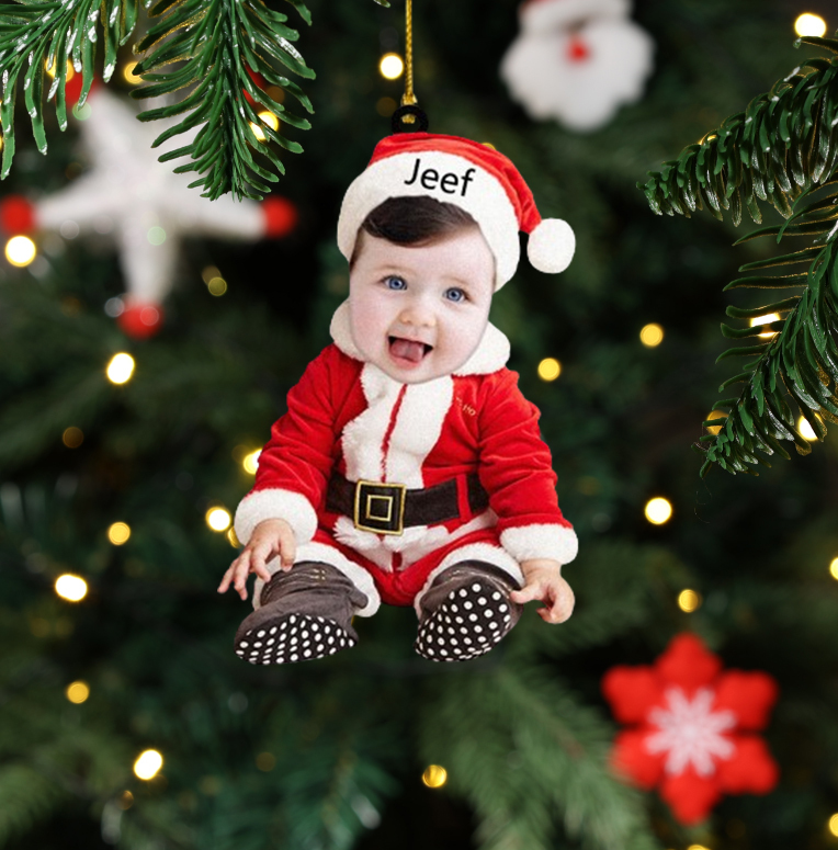 Funny Face Christmas Ornament Custom Photo Ornament Gifts for Family-Jessemade AU