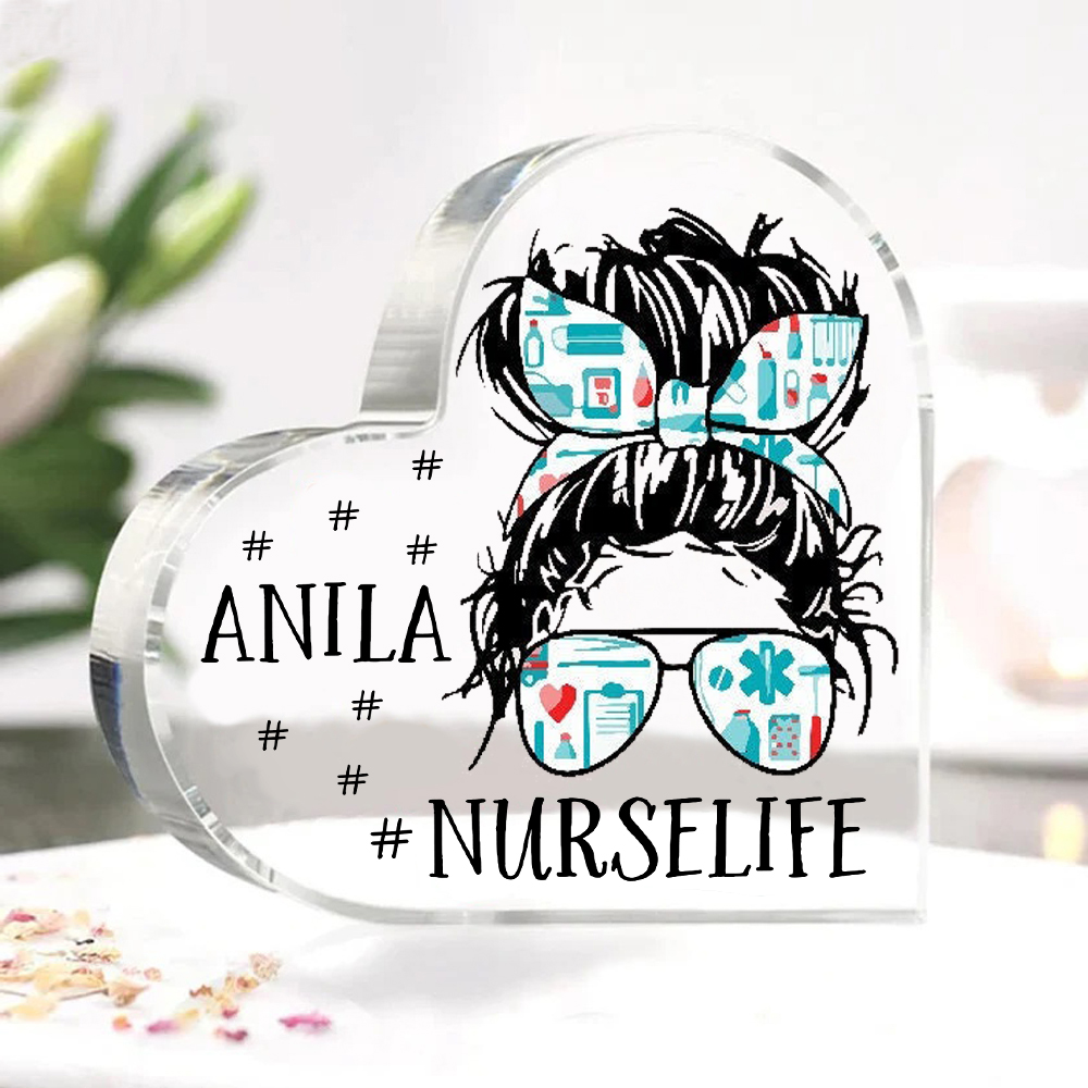 Personalised Acrylic Heart Keepsake Custom Name Ornaments International Nurses Week Gifts for Nurse-Jessemade AU