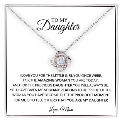 To My Daughter Love Knot Necklace Mum to Daughter Necklace Special Birthday Gift-Jessemade AU