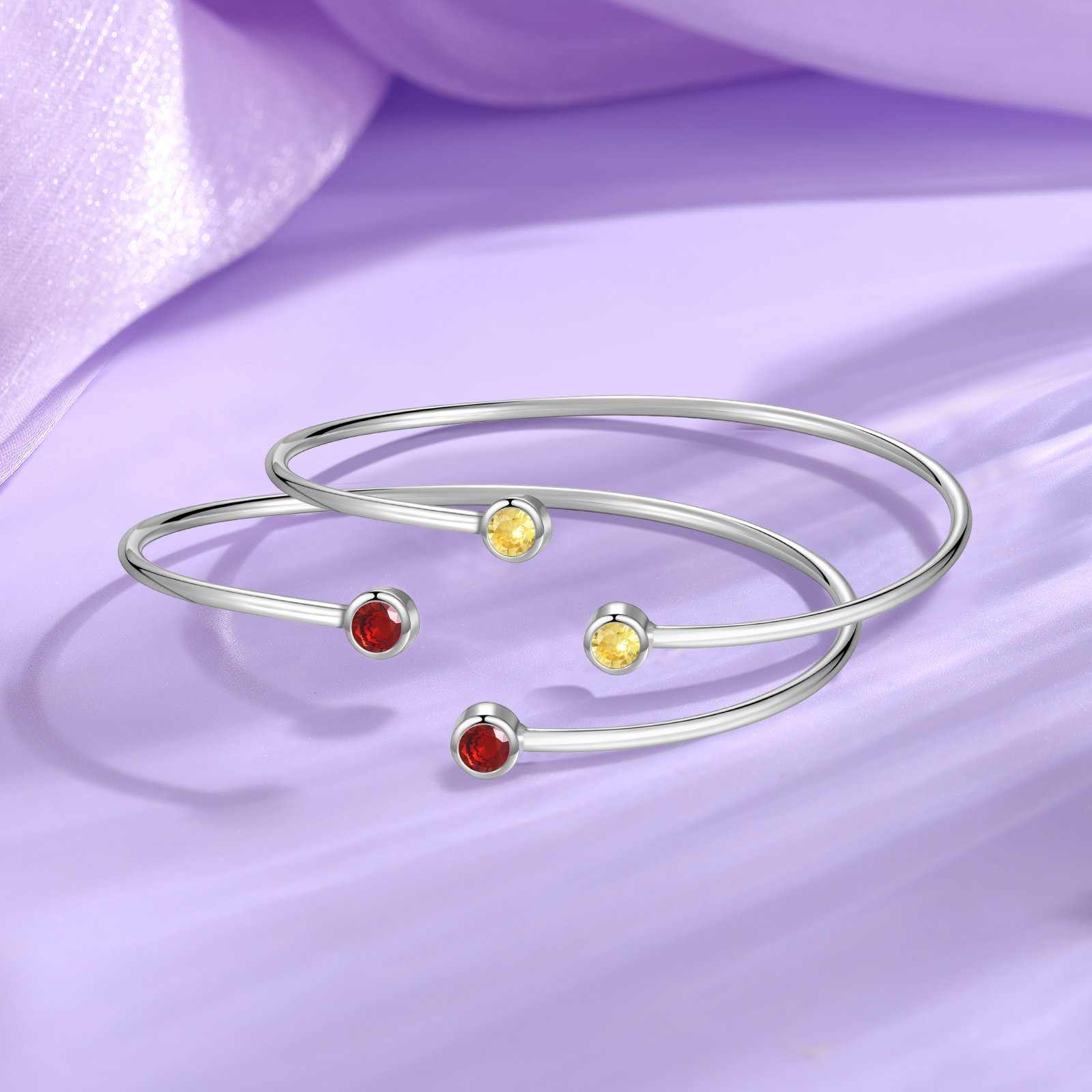 Personalised Women's Bracelet Customised with 4 Birthstones Bracelet Birthday Gift for Women Girls-Jessemade AU