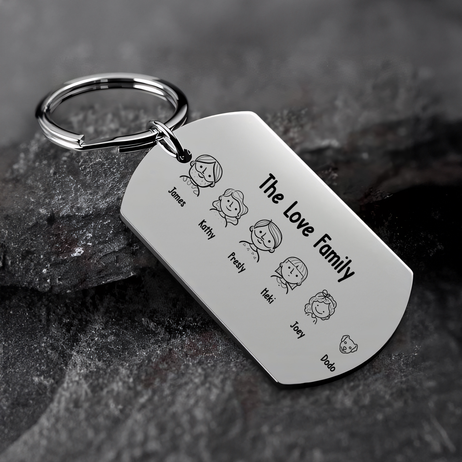 Personalised Name Keychain Stainless Steel Keychain Silver Gift for Family-Jessemade AU