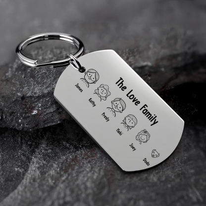 Personalised Name Keychain Stainless Steel Keychain Silver Gift for Family-Jessemade AU