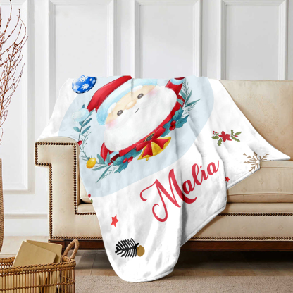 Merry Christmas Blanket Customised Name Blanket Santa Claus Blanket Personalised Gift for Family Friends-Jessemade AU