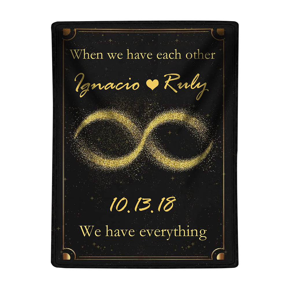 Personalised Couple Blanket Custom 2 Names  & Date Blanket Gift for Him/Her - When We Have Each Other, We Have Everything-Jessemade AU