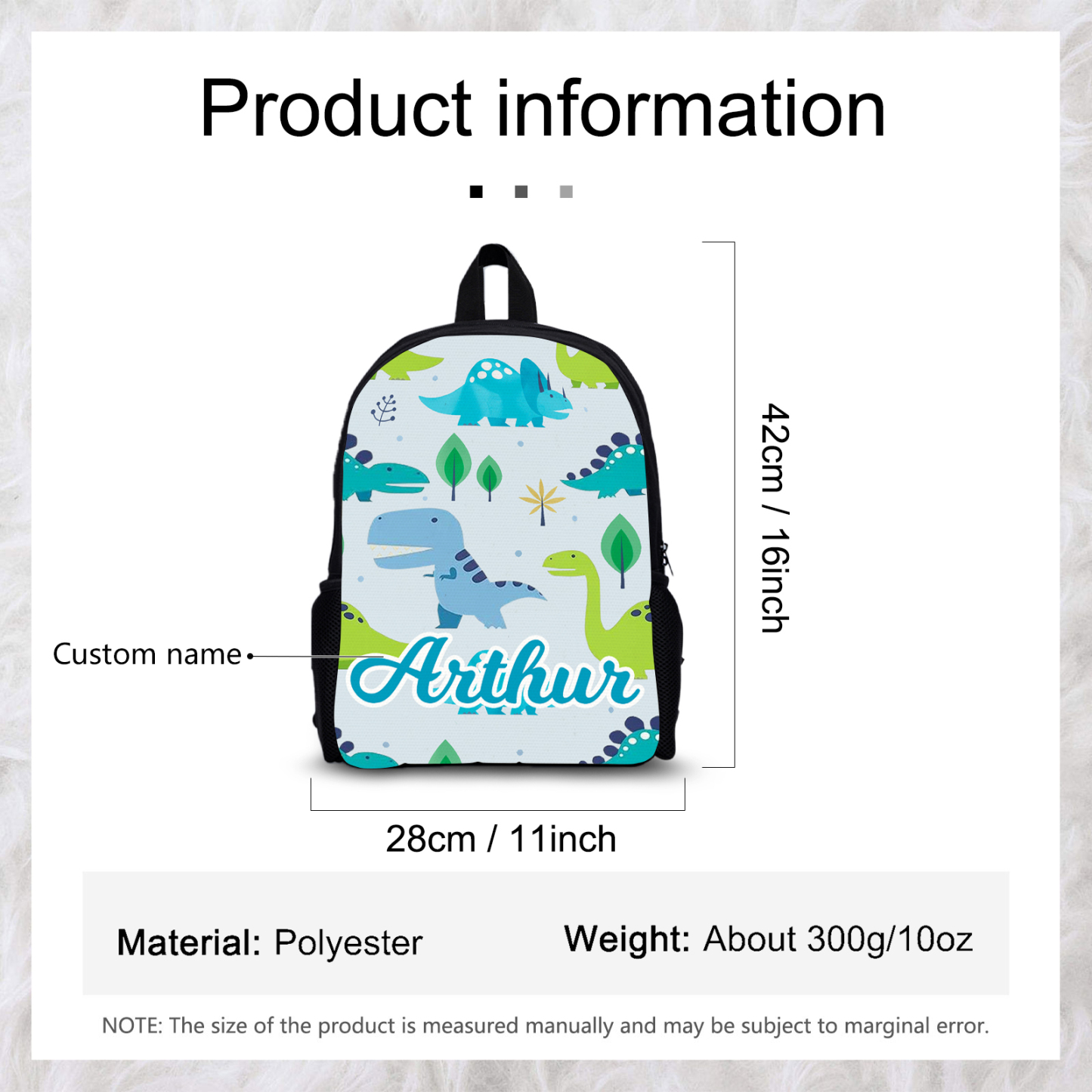 Custom Name Schoolbag Personalised Dinosaur Backpack Travel Bag for Kids-Jessemade AU