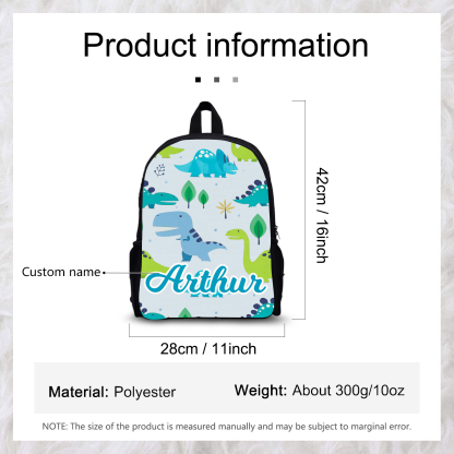 Custom Name Schoolbag Personalised Dinosaur Backpack Travel Bag for Kids-Jessemade AU