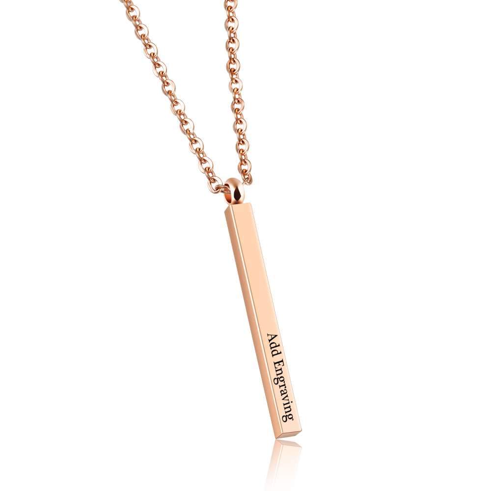 Personalised Gifts For Women Commemorate Engrave Name Rose Gold Colour Necklaces-Jessemade AU