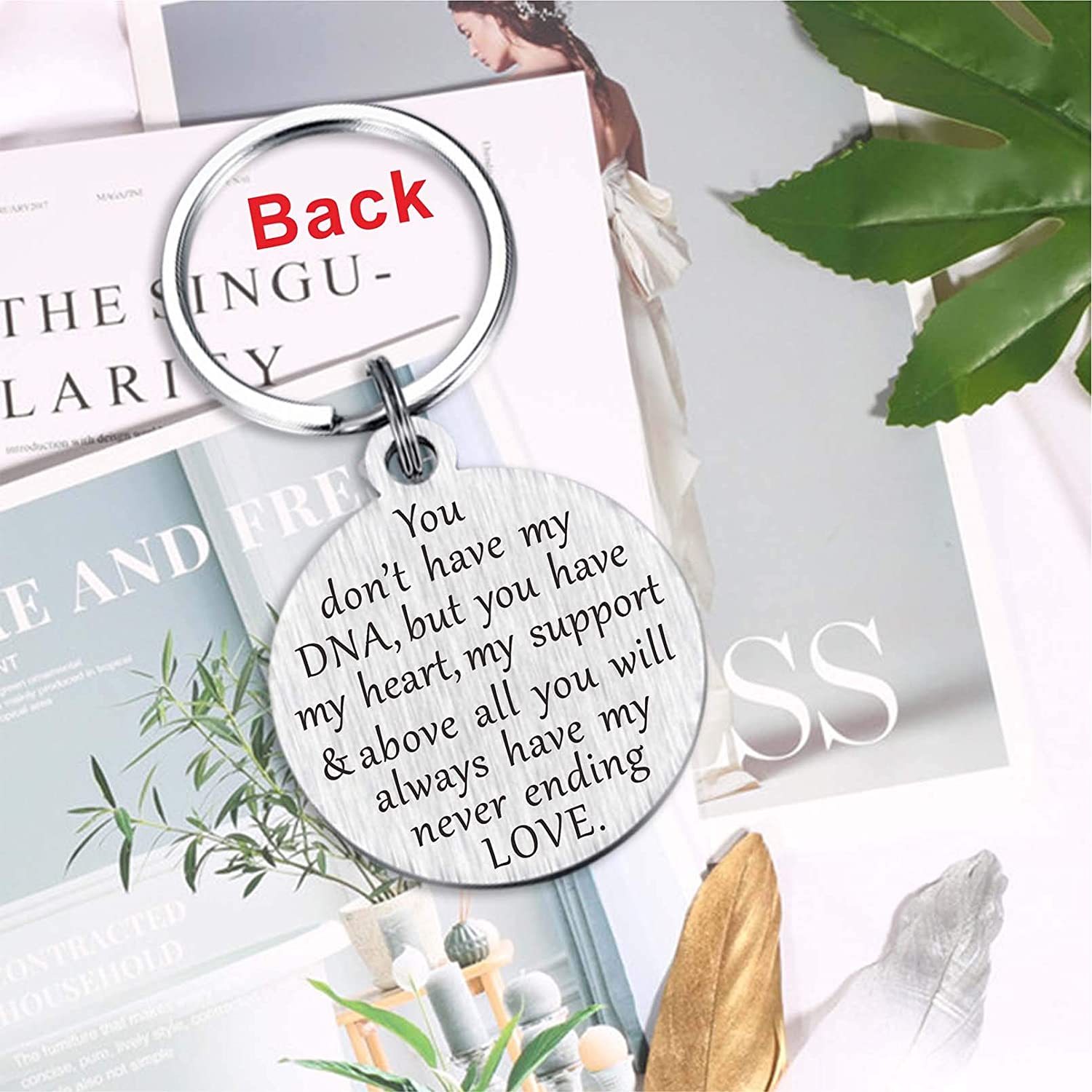 To My Bonus Daughter, Life gave me the gift of you Keychain Heart-warming Gifts for Daughter-Jessemade AU