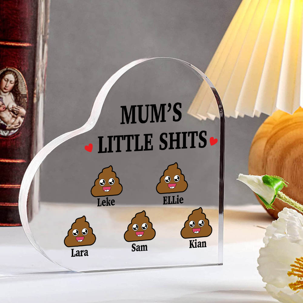 5 Names - Personalised Acrylic Heart Keepsake Custom Name Ornaments Mother's Day Funny Gifts for Mum-Jessemade AU