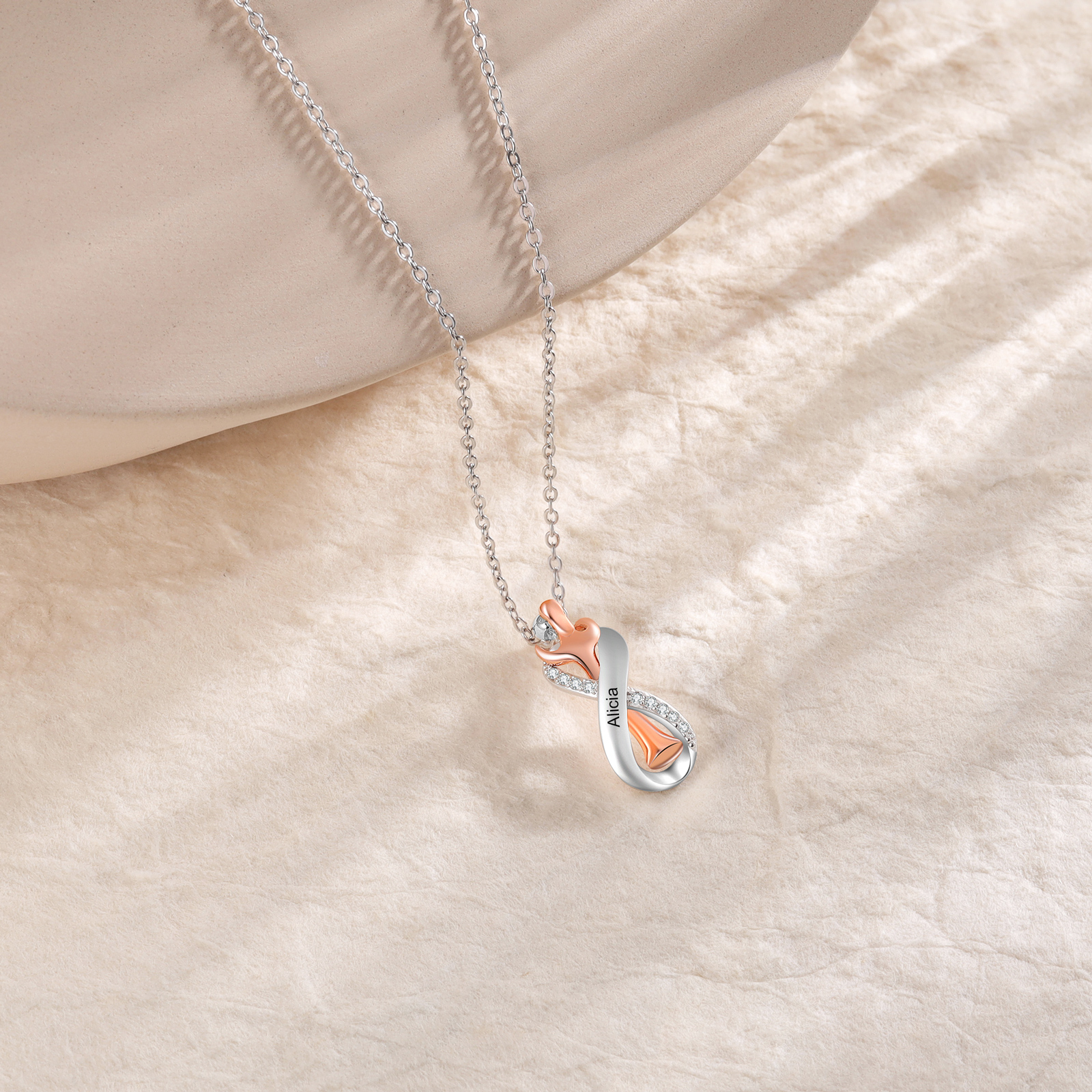 Personalised Infinity Necklace Couple Hug Necklace for Her-Jessemade AU