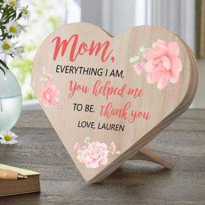 To My Mom Personalised Wooden Heart Keepsake Desktop Ornament "For all the times I forgot to thank you" Mothers Gifts-Jessemade AU