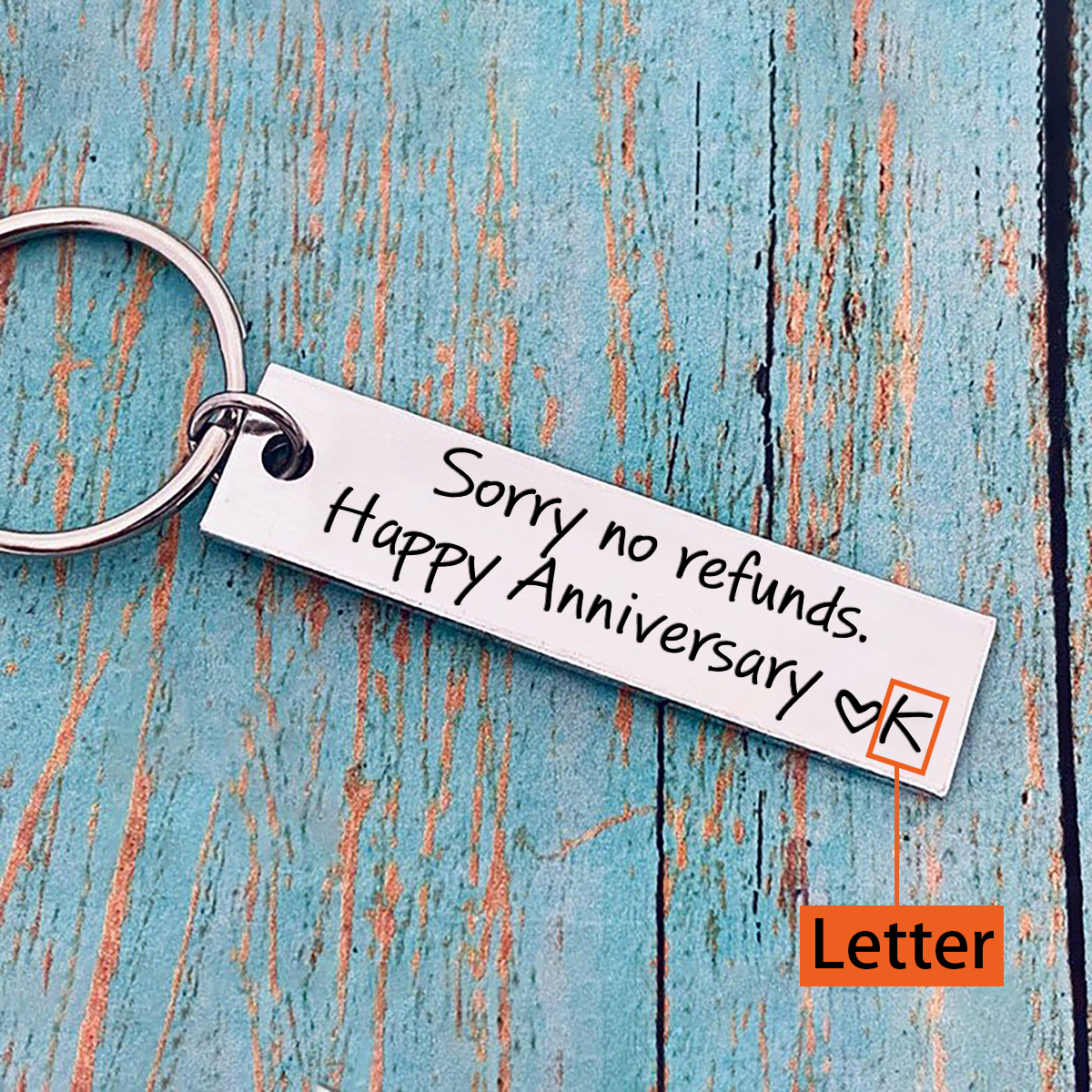 Personalised Letter Keychain "Sorry, No Refunds" Funny Keychain Anniversary Gifts for Couples-Jessemade AU