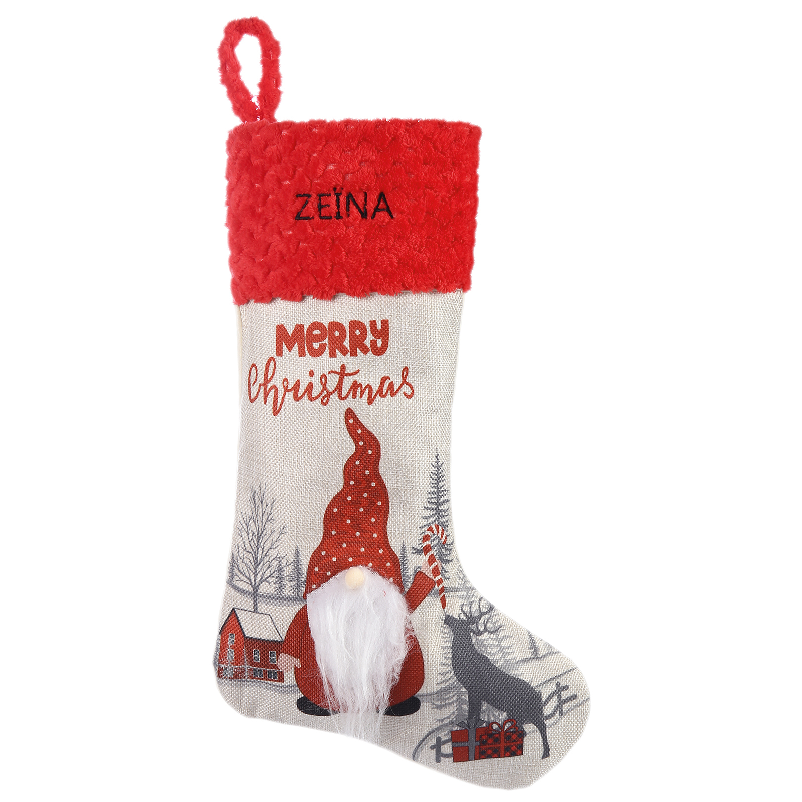 Personalised Christmas Stocking Ornaments Custom 1 Name Santa Claus Socks Gifts for Family Friends-Jessemade AU