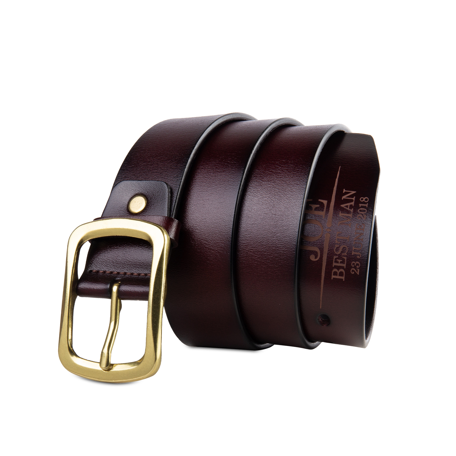 Personalised Genuine Leather Belt Engraved Names Men's Belt for Him-Jessemade AU