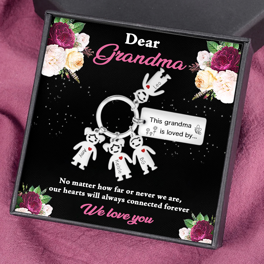 Custom 4 Names Personalised Family Keychain Gift for Grandma-Jessemade AU
