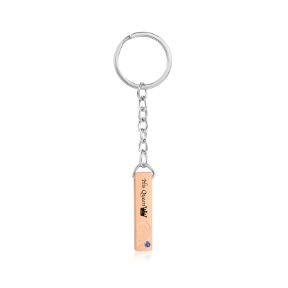 2 PCS Couple Keychain Set Customised with Texts & Birthstones Keychain Crown Gift for Couples-Jessemade AU