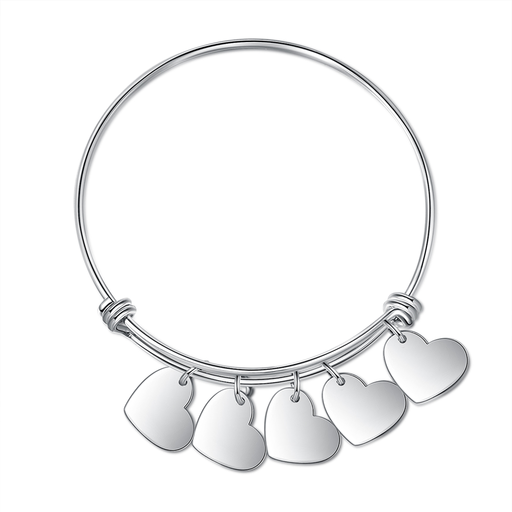 Jessemade Personalised 5 Names-Hearts Bracelet For Her-Jessemade AU