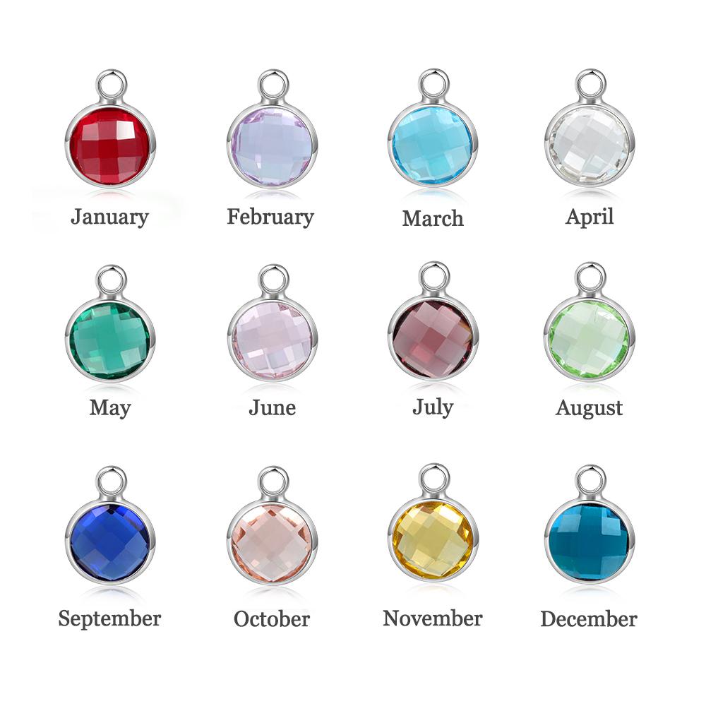 Personalised Kids Charm Bracelet With 3 Birthstones Engraved Names Bracelet Gift For Her-Jessemade AU