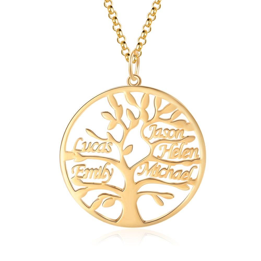 Personalised Family Tree Name Necklace Custom 5 Names Name Necklace-Jessemade AU