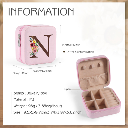 Custom Letter Jewelry Gift Box Personalised Travel Jewelry Box Gift for Women Girls-Jessemade AU