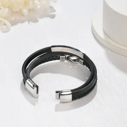 To My Grandson Customised Infinity Knot Leather Bracelet Bracelet "Forever Linked Together" Inspirational Gifts For grandon-Jessemade AU