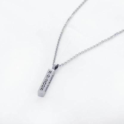 Personalised 4 Sides 3D  Vertical Bar Necklace-Jessemade AU