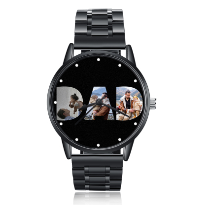 Engraved Photo Watch Custom 3 Photos Watch Bracelet For Him-Jessemade AU