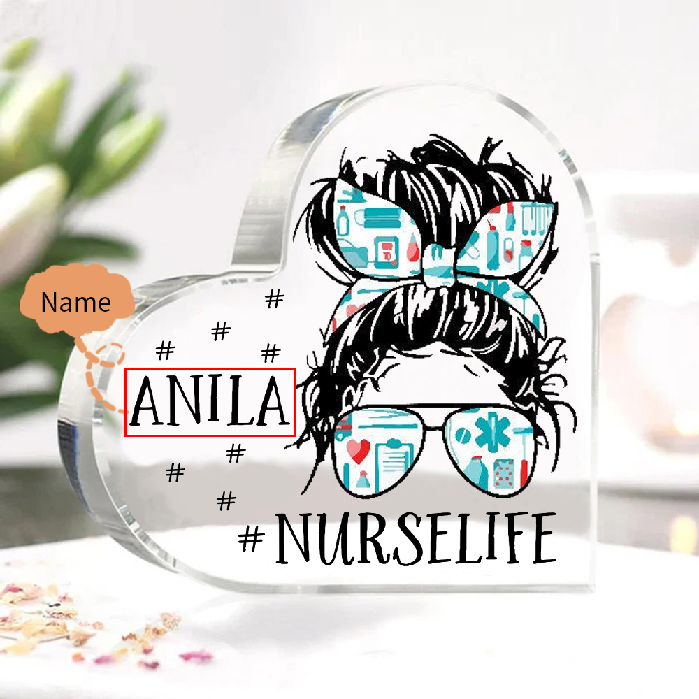 Personalised Acrylic Heart Keepsake Custom Name Ornaments International Nurses Week Gifts for Nurse-Jessemade AU