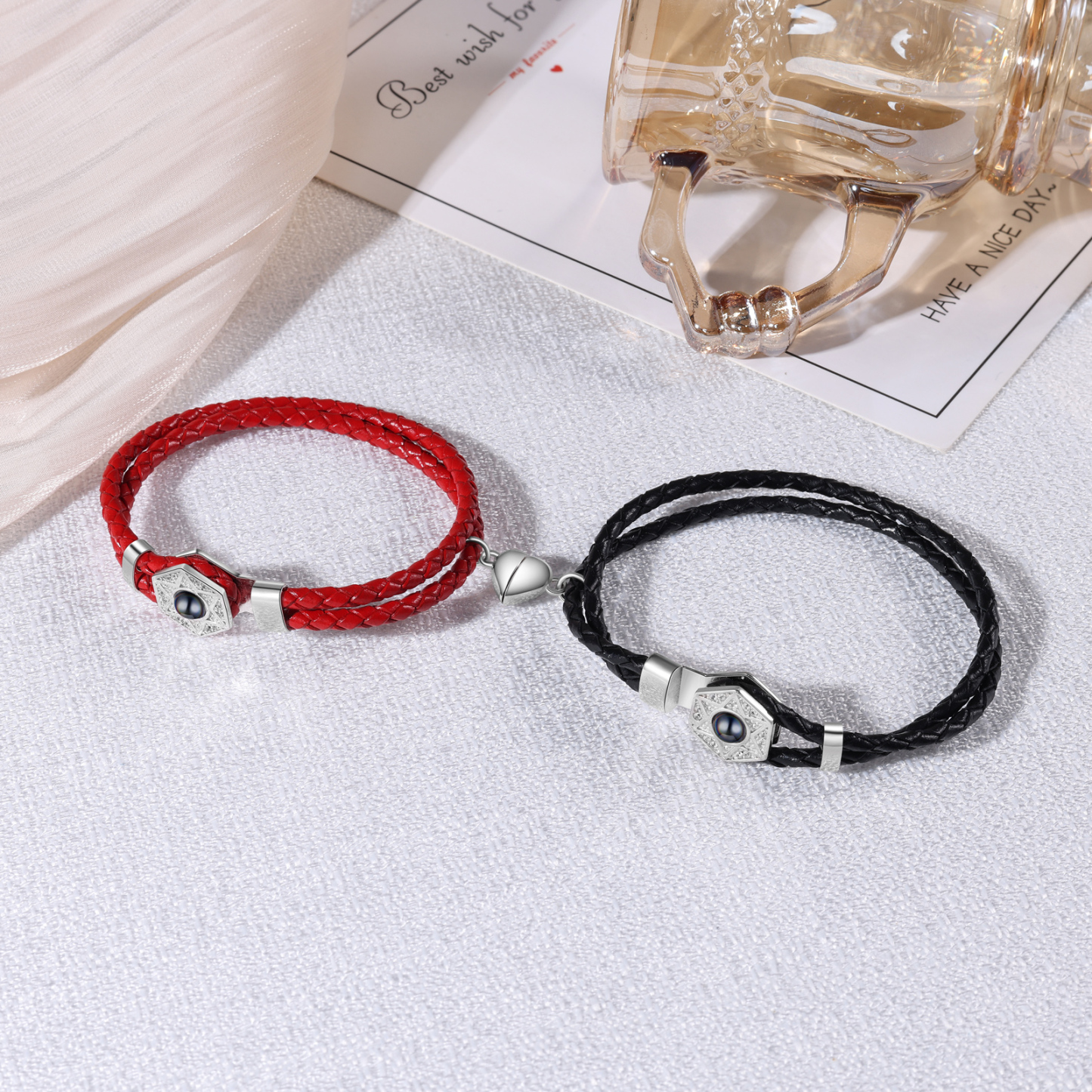 Personalised Magnetic Projection Bracelet Custom Photo Couple Bracelet Creative Gift for Her-Jessemade AU