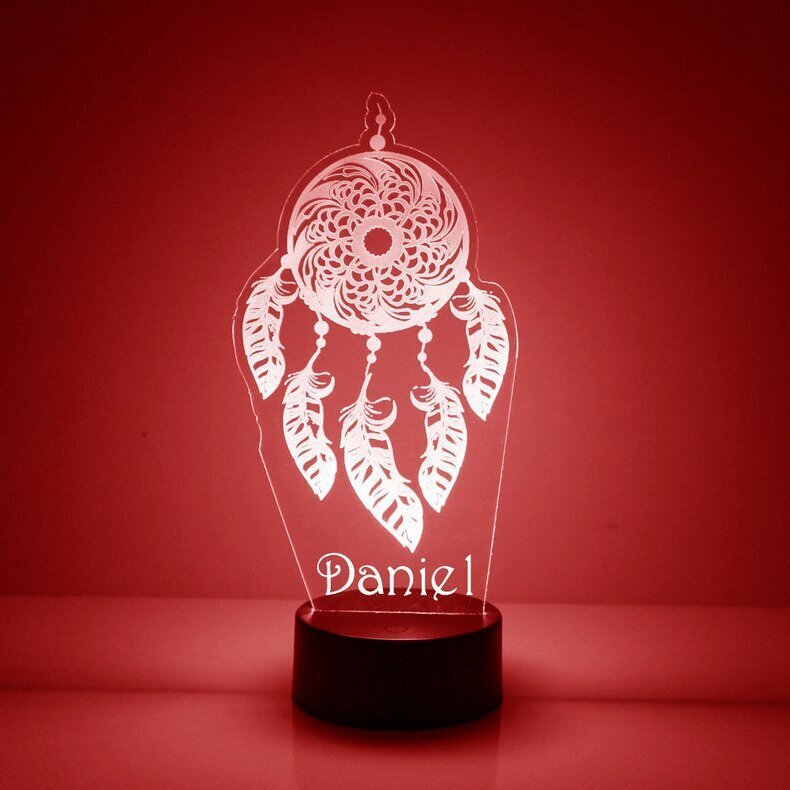Dream Catcher LED Night Light 7 colour Discoloured Lamp Custom Name Home Decoration Gifts-Jessemade AU