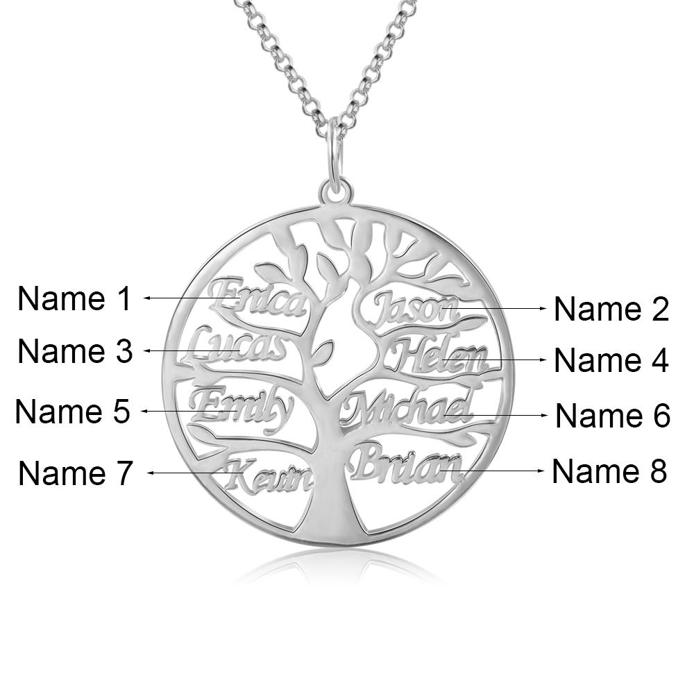 Personalised Family Tree Name Necklace Custom 8 Names Name Necklace-Jessemade AU